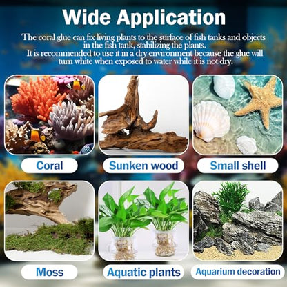 Aquarium Super Glue Gel Fish Safe for Coral, Moss and Plants | Fast-curing fish safe gel for coral, moss and plants in freshwater and saltwater aquariums.