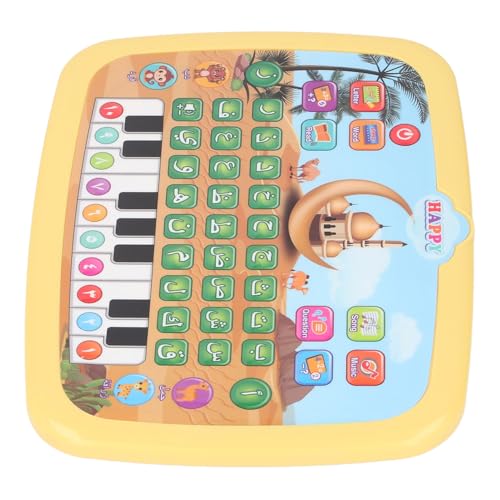 Mingzhe Arabic Learning Machine Interactive Electronic Educational Toy with 28 Alphabet Words 10 Numbers for Kids Children Plastic 7.1 x 9.4 x 0.8in (Yellow) - color: Yellow
