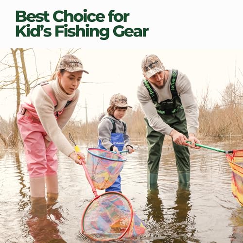 Kids Fishing Net - Extendable Telescopic Landing Net for Boy Girl Children Catching Small Fish Crab Shrimp Minnow Dragonfly Beach Pier Lake River Ocean - color: Style2 2 Pack (Green + Green)