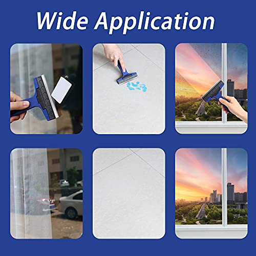 4" Razor Blade Scraper Tool with 10PCS Blades for Cleaning | Scraper Tool for Cleaning Window, Glass, Tile, Floor, Sticker Remover for Wallpaper, Paint, Caulk, Adhesive, Tint, Decal