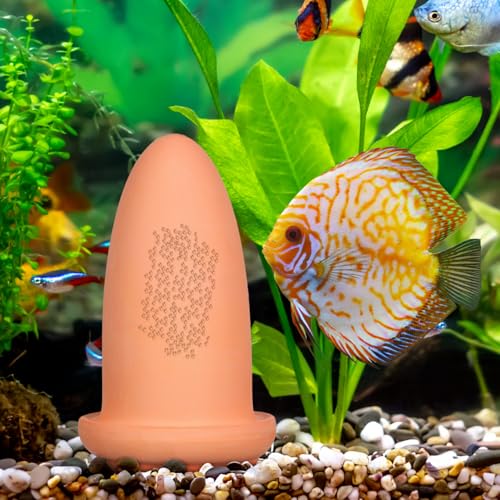 Sosoport Fish Breeding Cone Angelfish Spawn Barrel Clay Aquarium Breeding Cone with Smooth Surface for Fish Eggs Water Filtration Spawning 6.69 X 3.93 X 3.93 in