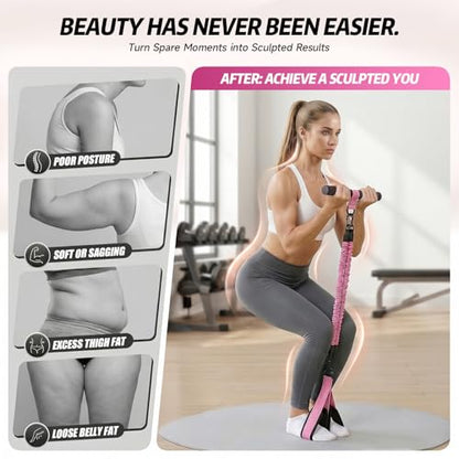 Pedal Resistance Band with Handle, 90LBS Adjustable Exercise Band | Full-Body Resistance Exercise,Adjustable 30/60/90LB,Portable Equipment,Multiple Colors