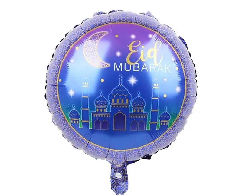 Generic Eid Mubarak Balloons, Eid Decorations for Home | Eid foil Balloon, Eid Mubarak Decorations | Eid Mubarak Latex Balloons Eid Al Fitr, Ramadan Mubarak, Eid al Adha Decorations, Purple, Gold