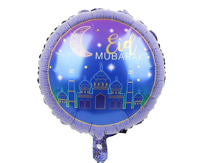 Generic Eid Mubarak Balloons, Eid Decorations for Home | Eid foil Balloon, Eid Mubarak Decorations | Eid Mubarak Latex Balloons Eid Al Fitr, Ramadan Mubarak, Eid al Adha Decorations, Purple, Gold