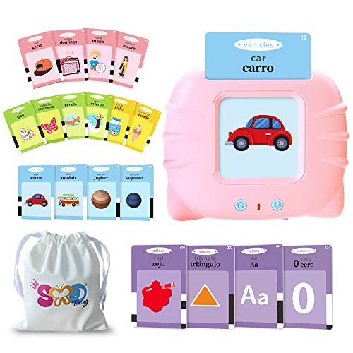 TimingSXD 161 Cards Spanish Flash Cards for Kids,Bilingual Flash Cards for Toddler/Beginning - ABC,Numbers,Colors,Shapes Español/English Talking Flash Cards for Preschool,Kindergarten,Ages 1-8 - style: Bilingual (Spanish & English)