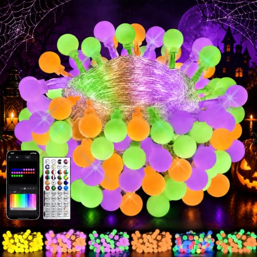 43FT 100LED Globe String Lights Indoor, Color Changing Halloween Lights - color: RGB (Red, Green, Blue), size: 1 Pack(100 LED)
