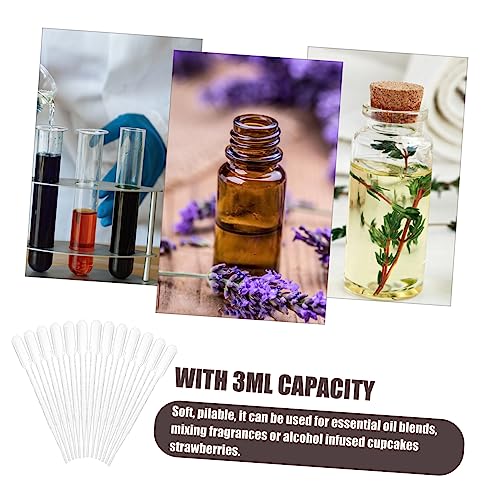 100pcs 3ML Pasteur Pipette Lab Transfer Pipettes Disposable Dropper for Mixing Washable Soft and Pliable