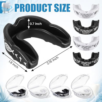 Konohan 4 Pcs Mouth Guard - Cross Sport Mouthguard with Case Christian Mouthguards Teeth Armor Sport Game Guard for Youth Football Boxing Lacrosse Football Basketball Wrestling Rugby Taekwondo