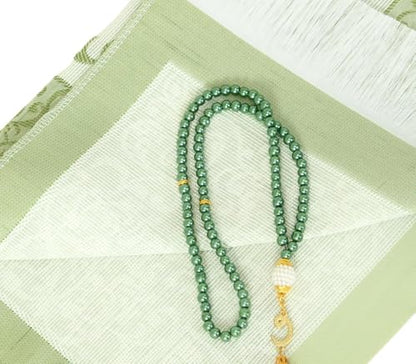 Premium Area Rug for Islamic Prayers - Muslim Prayer Mat and Rug for Men with Arabic Gifts - Traditional Islamic Prayer Rug Islam - سجادة صلاة Included - color: Emerald