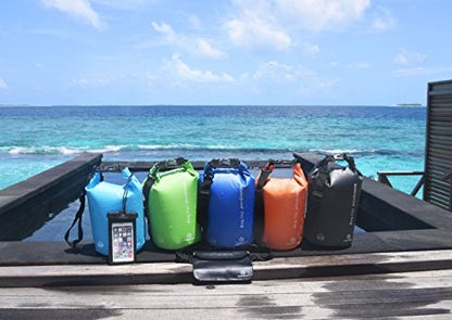 Freegrace Waterproof Dry Bag Set of 3 - Submersible Dry Sack with Double Zip Lock Seals - Includes Waist Pouch & Phone Case - Perfect for Kayaking, Swimming, Boating & Rafting (Navy Blue, 10L) - color: Navy Blue, size: 10L, style: Without Window