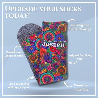 Men's – Christian Crew Socks for Men with Scripture | Moisture-Wicking | Easter Gift Idea - color: Josephs