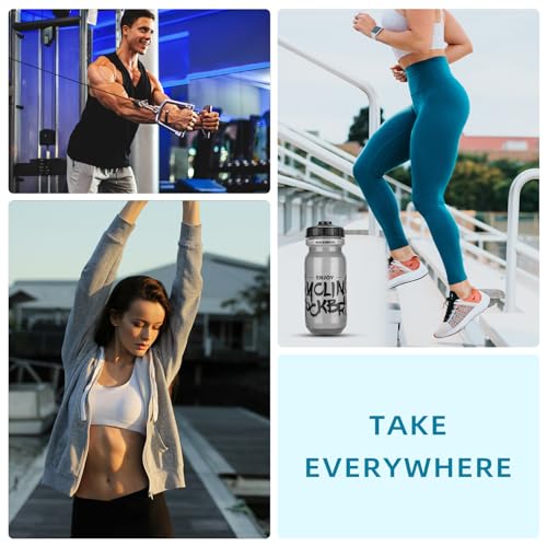 ROCKBROS Bike Water Bottle 20oz-25oz Squeeze Cycling Water Bottle BPA Free Leak Proof Sports Water Bottle with Dust Cover for Bicycle Running Gym Outdoor - color: 20oz Transparent Black, style: 2 Pack