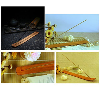 TRENDBOX 30pcs Handmade Plain Wood Wooden Incense Stick Holder Burner Ash Catcher Natural Design Buddhist (Pack of 2) - size: 30 pcs (Pack of 2)