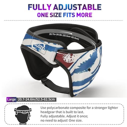 Gelozid Adjustable Wrestling Headgear for BJJ, MMA Grappling and Training, Ear Guard and Cauliflower Protection Helmet - color: Blue and Red