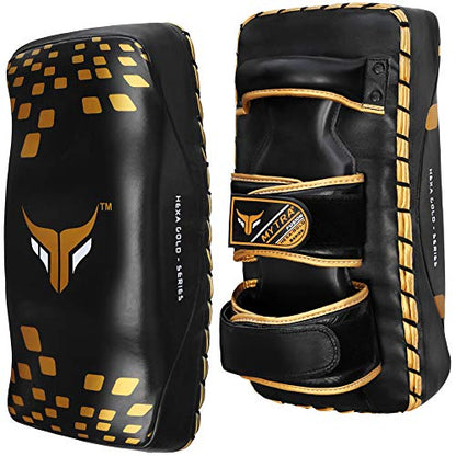 Mytra Fusion Muay Thai Pad Kicking Pads for Martial Arts Kickboxing Muay Thai Shield Karate Punching pad - size: Pair