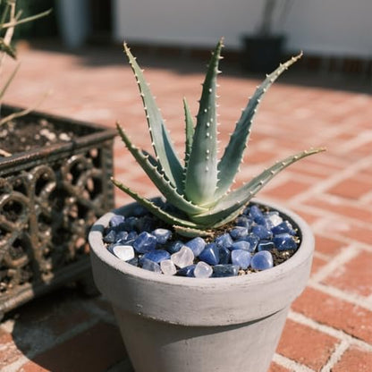 Aquarium Gravel 0.96LB Vase Filler Home Decor Fish Tank Crushed Stones Natural Pebbles Succulent Rocks Polished Irregular Shaped Bulk - Blue - color: Blue