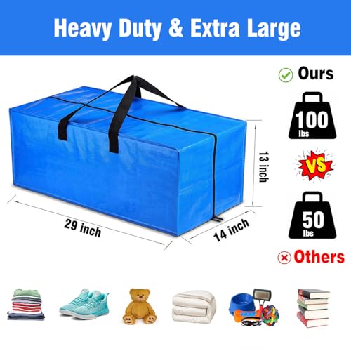 SGPAC Moving Bags Heavy Duty Extra Large with Backpack Straps,Extra Thick Storage Totes with Reinforced Handles for Space Saving,Moving Supplies & Moving Essentials,Alternative to Moving Box,8 Packs