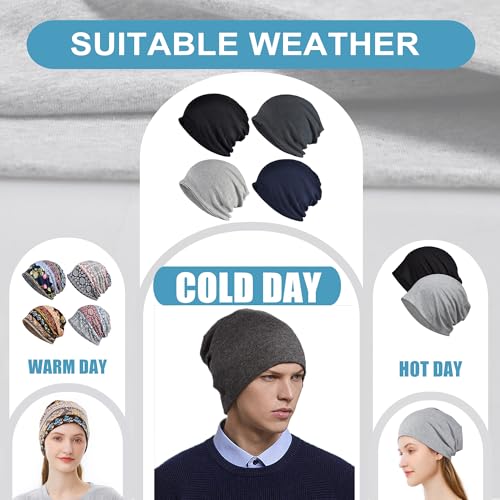 Cotton Slouchy Beanie Hip-Hop Soft Lightweight Running Beanie Adult Skull Hats Cap for Men Women - color: Closetop-a