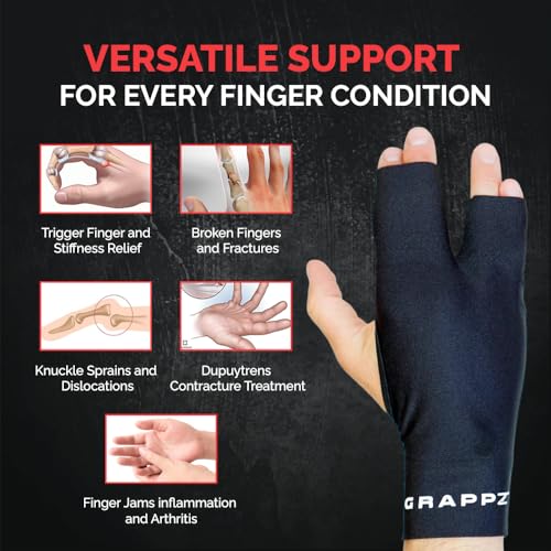 Finger Support Athletic Compression Gloves, Splint Alternative, Unisex XL | Athletic Buddy Tape & Trigger Finger Sleeve & Brace, Arthritis Pain Relief & Joint Stabilizer for All Sports - size: X-Large, style: Original Glove