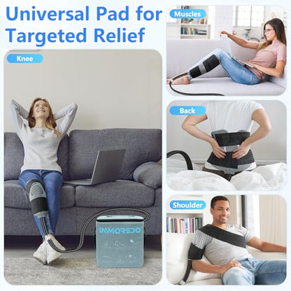 Inmoredo Cold Therapy Machine for Knee After Surgery, Ice Machine for Knee | Programmable Ice Therapy Machine for Knee Replacement, Universal Compression Pad for Shoulder/Arm/Hip/Ankle