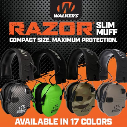 Walker's Razor Slim Electronic Muff - color: Battle Brown, size: One Size