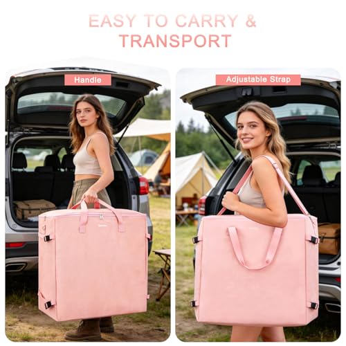 Foam Mat Storage Bag for 24" Interlocking EVA Foam Mats, Portable Carry Bag | Fits Foam Floor Tiles, Holds 20–25 Mats for Trade Shows & Exercise with Side Buckles & Adjustable Shoulder Strap, Bag Only