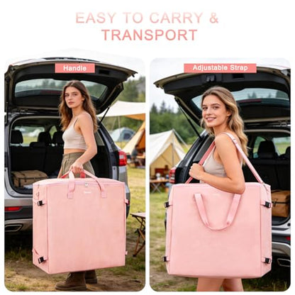 Foam Mat Storage Bag for 24" Interlocking EVA Foam Mats, Portable Carry Bag | Fits Foam Floor Tiles, Holds 20–25 Mats for Trade Shows & Exercise with Side Buckles & Adjustable Shoulder Strap, Bag Only