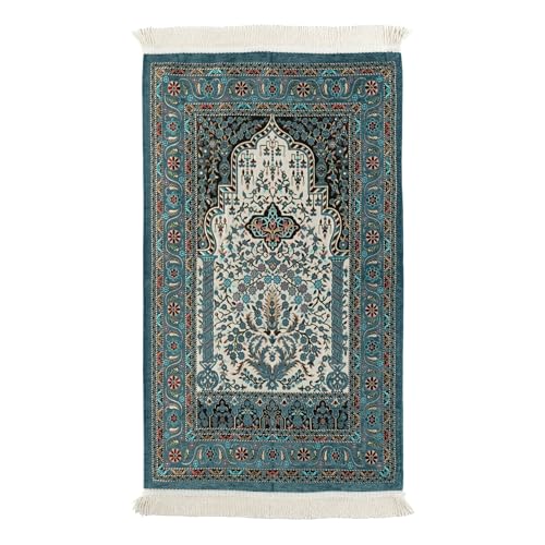 Islamic Prayer Rugs - Men & Women, Thick Ramadan Praying Mat - Muslim Gifts (Turquoise) - color: Turquoise