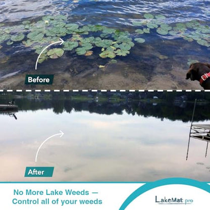 LakeMat-Pro - Lake and Pond Weed Mat for a Natural, Weed-Free Bottom – Easy and Safe Weed Control - size: M (14 x 12 ft)