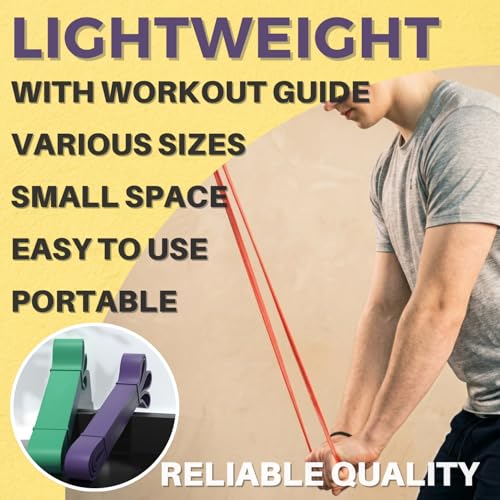 LEZER Resistance Bands - Pull Up Bands for Home Gym Fitness, Stretching, Physical Therapy & Training - Includes Instruction - color: 02 - Red