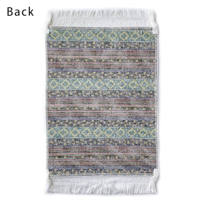 Foldable Muslim Small Prayer Mat for Head Portable Classic Pattern Islamic Small Prayer Rug Salah Carpet Mat with Tassel - color: Red