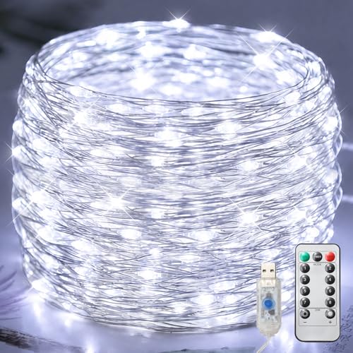 Twinkle Fairy Lights, 66ft 200 LED USB Powered String Lights - color: 200 LED cool white