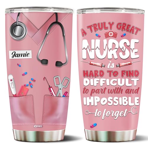 Personalized Nurse Gifts for Women 20oz Stainless Steel Insulated Coffee Cup Travel Mug Tumbler with Lid Appreciation Gift for Mom Wife Christmas Birthday Mother's Day Valentine - color: Nurse