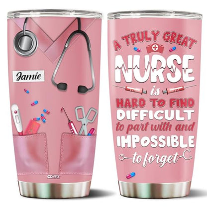 Personalized Nurse Gifts for Women 20oz Stainless Steel Insulated Coffee Cup Travel Mug Tumbler with Lid Appreciation Gift for Mom Wife Christmas Birthday Mother's Day Valentine - color: Nurse