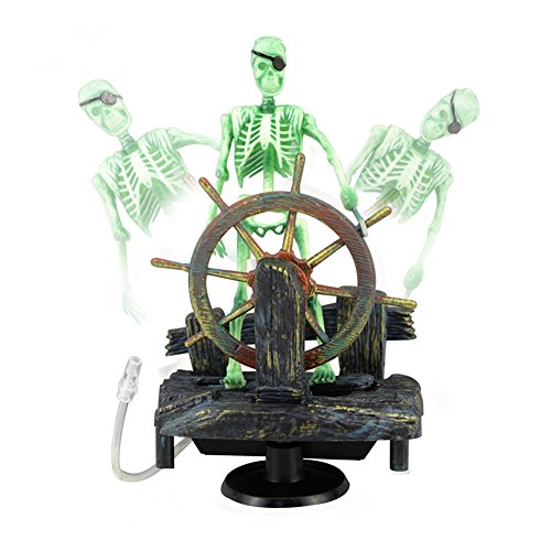 Action-Aquarium Skeleton Pirate Captain Ornament Fish Tank Landscape Decoration