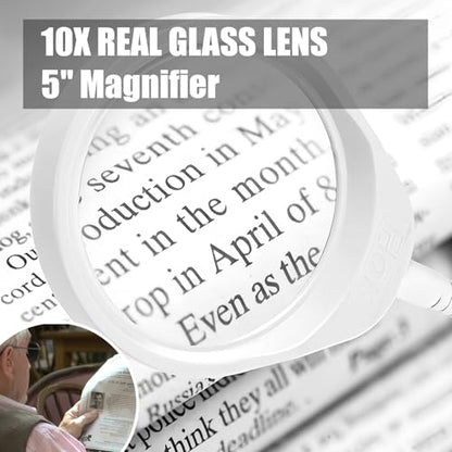 10X Magnifying Glass with Light and Stand,Dimmable Flexible Magnifying Craft Ligh, LED Lighted Magnifier Hands Free for Close Work Craft Reading Painting Hobby(White-04) - style: White-04