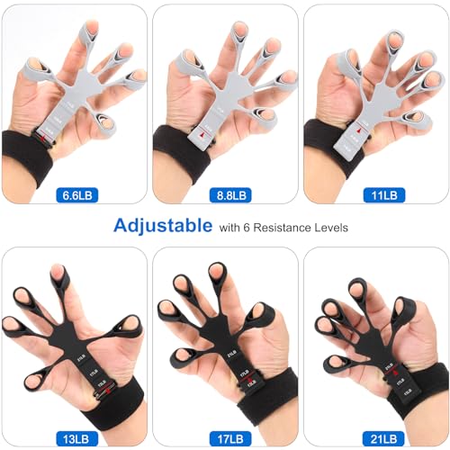 Grip Strength Trainer - Double-Sided Finger Exerciser and Hand Strengthener for Hand Therapy, Rock Climbing - Relieve Pain for Arthritis, Carpal Tunnel