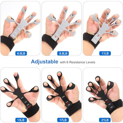 Grip Strength Trainer - Double-Sided Finger Exerciser and Hand Strengthener for Hand Therapy, Rock Climbing - Relieve Pain for Arthritis, Carpal Tunnel