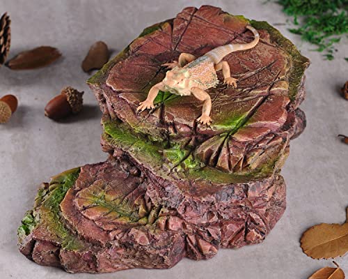 IBWell Turtle Basking Climbing Platform Aquarium Fish Tank Ornament Reptile Climbing Ramp Decorations for Salamanders Amphibians Newts, Terrace Tortoise Resting - Sienna - style: Sienna
