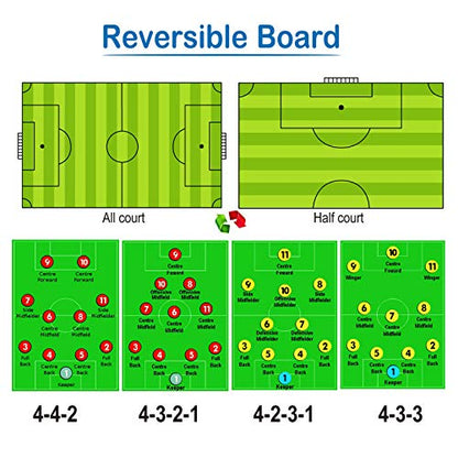 Pure Vie Portable Magnetic Soccer Coaching Board Football Tactics Clipboard | Soccer Strategy Whiteboard for Coaches Training and Matches, Dry Erase Board with Magnet, Pen Football Sport Coach Must Haves - color: 20.86'' X 12.20''