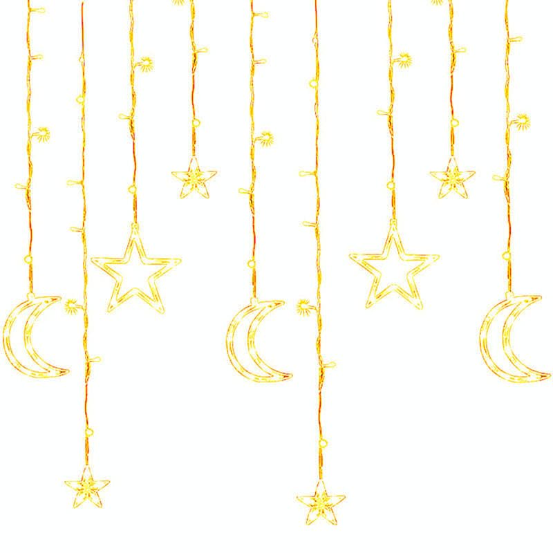 Moon Star LED Lanterns for Ramadan Eid Decor - Festive Home Lighting, Decorative Islamic Lights