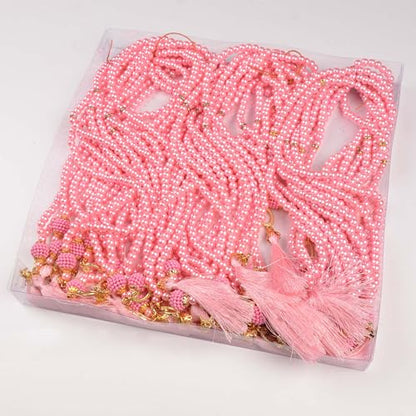 BABY SHOWER CHOCOLATE Set of 30 Muslim Prayer Beads – 99 Bead Tasbeeh in 4 Colors – Islamic Gift for Eid, Ramadan, Dhikr - color: Pink