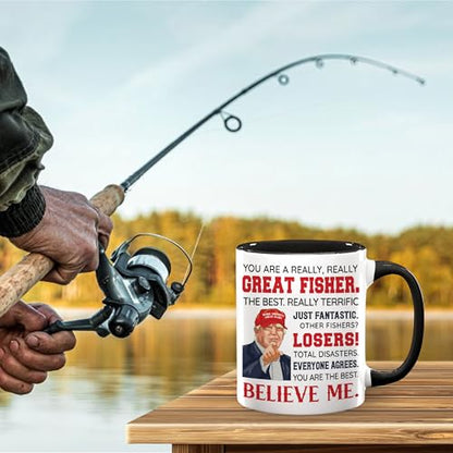 Fisher 11 Oz Mug - Funny Fishing Gifts for Men - Christmas, Birthday, Father's Day Gift for Fisherman - Unique Gifts for Dad, Husband, Grandpa, Son, Friends