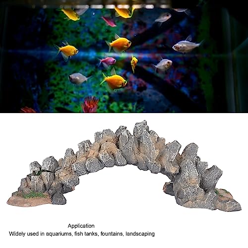 plplaaoo Aquarium Arch Bridge Resin Craft Safe Simulation Fish Tank Ornament for Landscaping Aquariums Fish Tanks Fountains 21x9x7.3cm