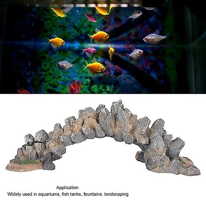 plplaaoo Aquarium Arch Bridge Resin Craft Safe Simulation Fish Tank Ornament for Landscaping Aquariums Fish Tanks Fountains 21x9x7.3cm