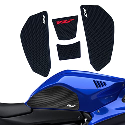 for YZF R7 YZF r7 2025 2024 2023 2022 2021 Accessories Fuel Tank Pads Protect Motorcycle Fuel Tank Stickers Fuel Tank Protection Pads Knee Anti-Slip Pads Fuel Tank Grips Tank Pads（red） - color: Red