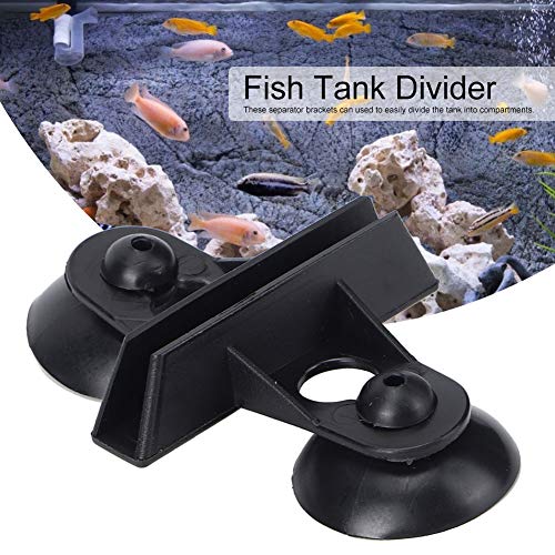 Aquarium Suction Cup Divider Clip, 40Pcs PVC Partition Support, White Fish Tank Separating Board Holder (Black) - color: Black
