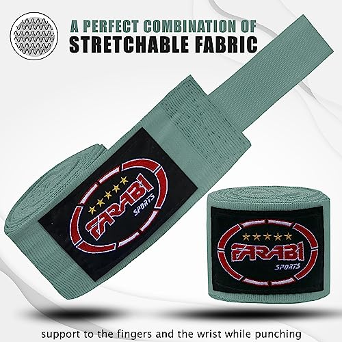 FARABI Kids Boxing Hand Wraps 100 Inches Long Junior Hand Wraps Boxing Hand Wraps Muay Thai Hand Wraps MMA Boxing Hand Wraps Men Boxing Hand Wraps Kids Boxing Hand Wraps Inner Gloves - color: Gray
