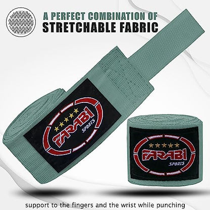 FARABI Kids Boxing Hand Wraps 100 Inches Long Junior Hand Wraps Boxing Hand Wraps Muay Thai Hand Wraps MMA Boxing Hand Wraps Men Boxing Hand Wraps Kids Boxing Hand Wraps Inner Gloves - color: Gray