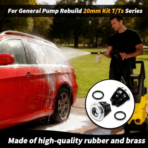 6 Pcs Pressure Washer Pump Check Valve Kit 1 K01 Replacement Valve Washer Bulk Rubber Inter Compatible with General Pump T1011 Ts1011 Ts1511 Ts2021 Ts2011 Ts1021 20 mm Series Pumps Tool